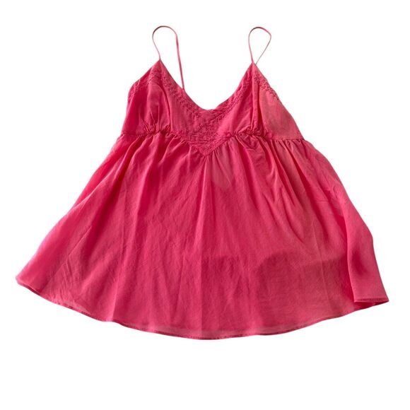 JOIE Womens Size XS Pink Tank Top Boho Beach Casual Embroidered Adjustable SILK - Picture 3 of 8